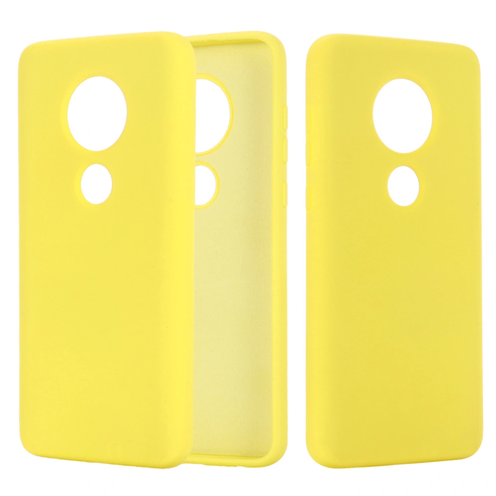 Yellow Simulate Liquid Silicone Smooth Phone Shell Scratch-resistant Shockproof Protective Cover Phone Case Compatible with Motorola Moto E5/G6 Play