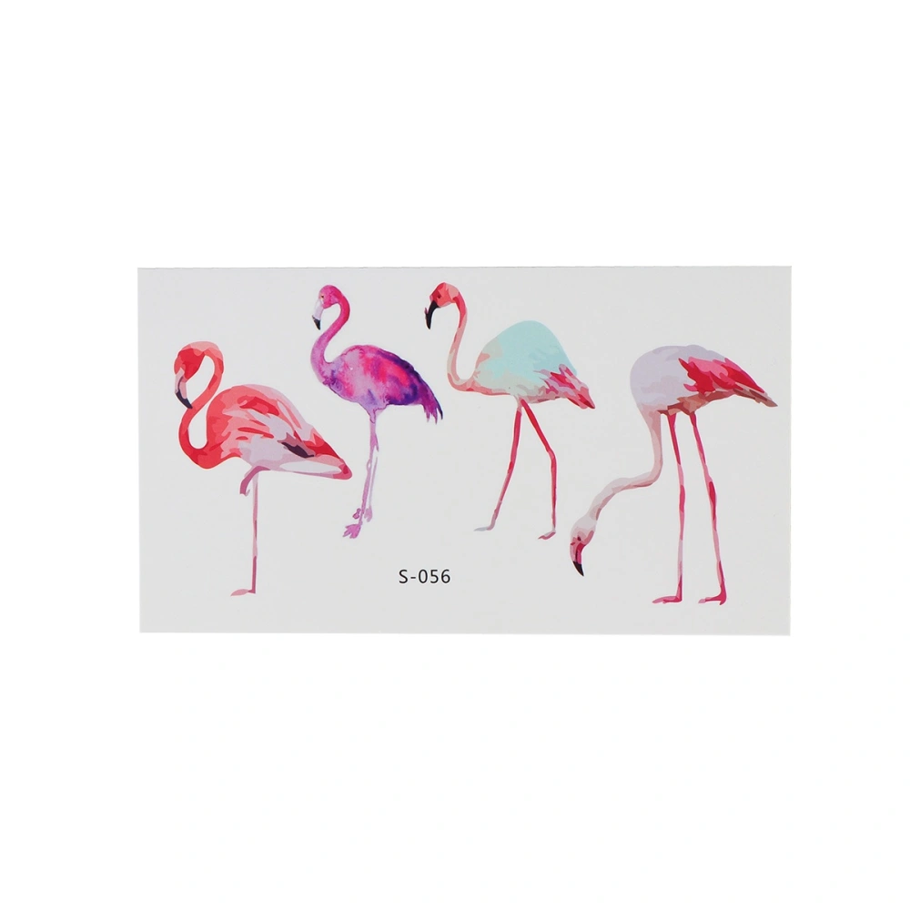 12pcs Waterproof Flamingo Stickers Creative Environment Protection Body Temporary (S-056)