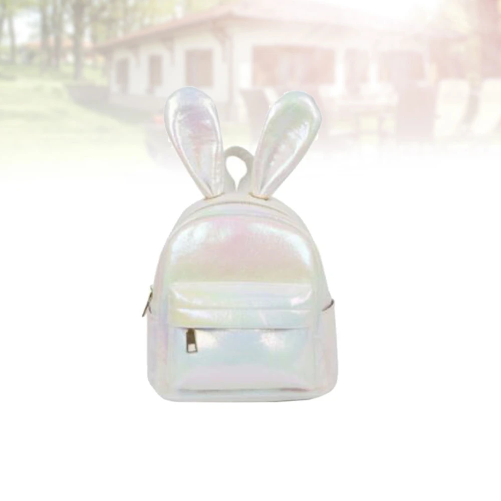 Rabbit Ear Backpack Adorable Travel Bag Lovely Students School Bag Stylish Storage Bag for Girls Kids (White)