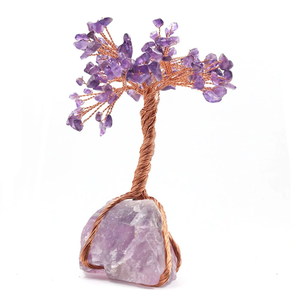 Hand-woven Amethyst Gravel Fortune Tree Delicate Amethyst Craft for Decoration Use