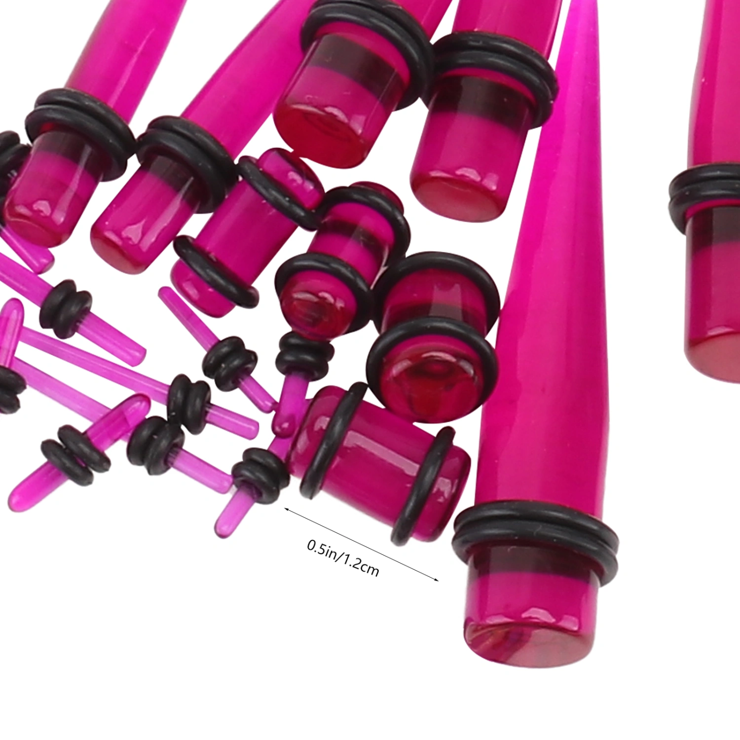 1 Set/52PCS Acrylic Pointed Cone Ear Expander Funny 14g-12mm Snail Ear Jewelry