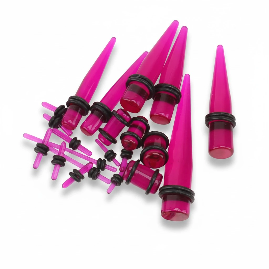 1 Set/52PCS Acrylic Pointed Cone Ear Expander Funny 14g-12mm Snail Ear Jewelry