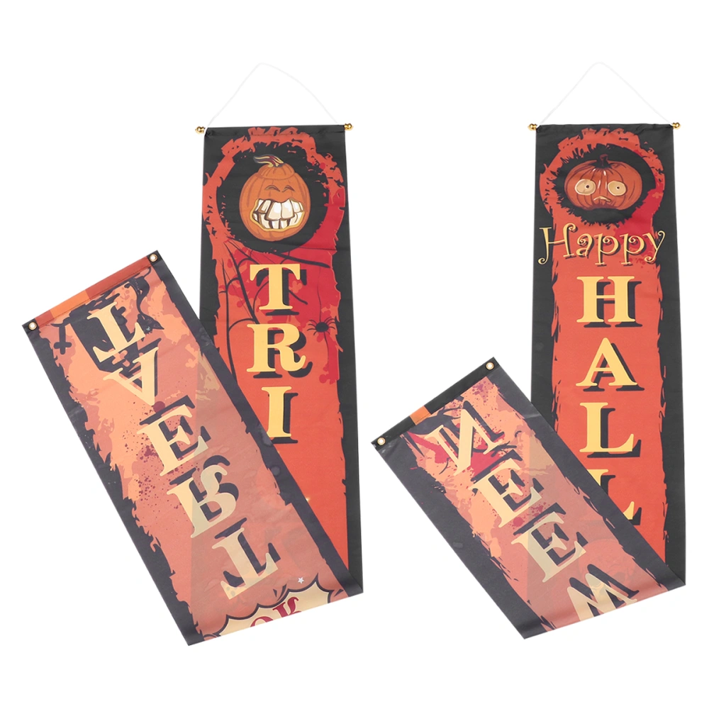 Halloween Door Ornament Treat or Treat Couplets Banner Doorway Hanging Cloth