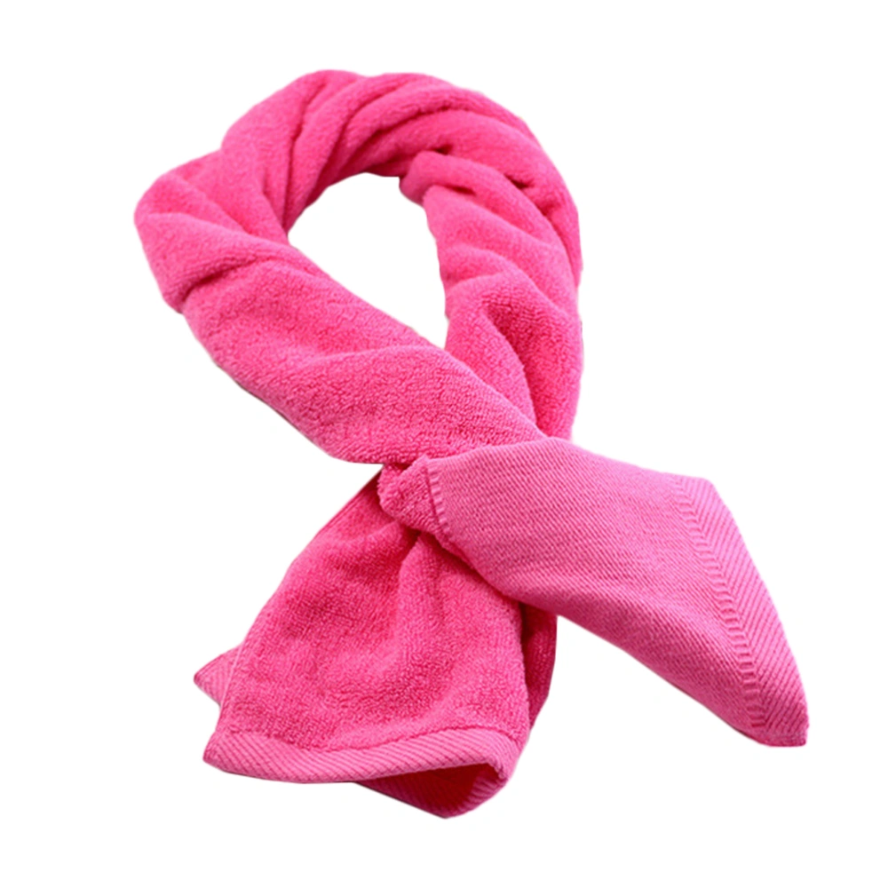 Outdoor Sports Towel Fitness Room Sports Towel Lengthen Bathroom Towel Cotton Towel (Pink)