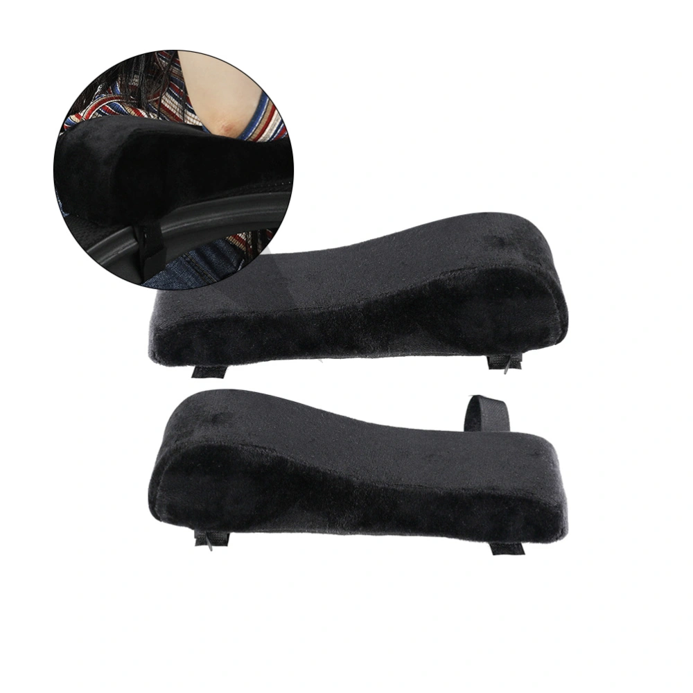 1 Pair Office Chair Memory Sponge Armrest Pad Comfortable Chair Cushion (Black)