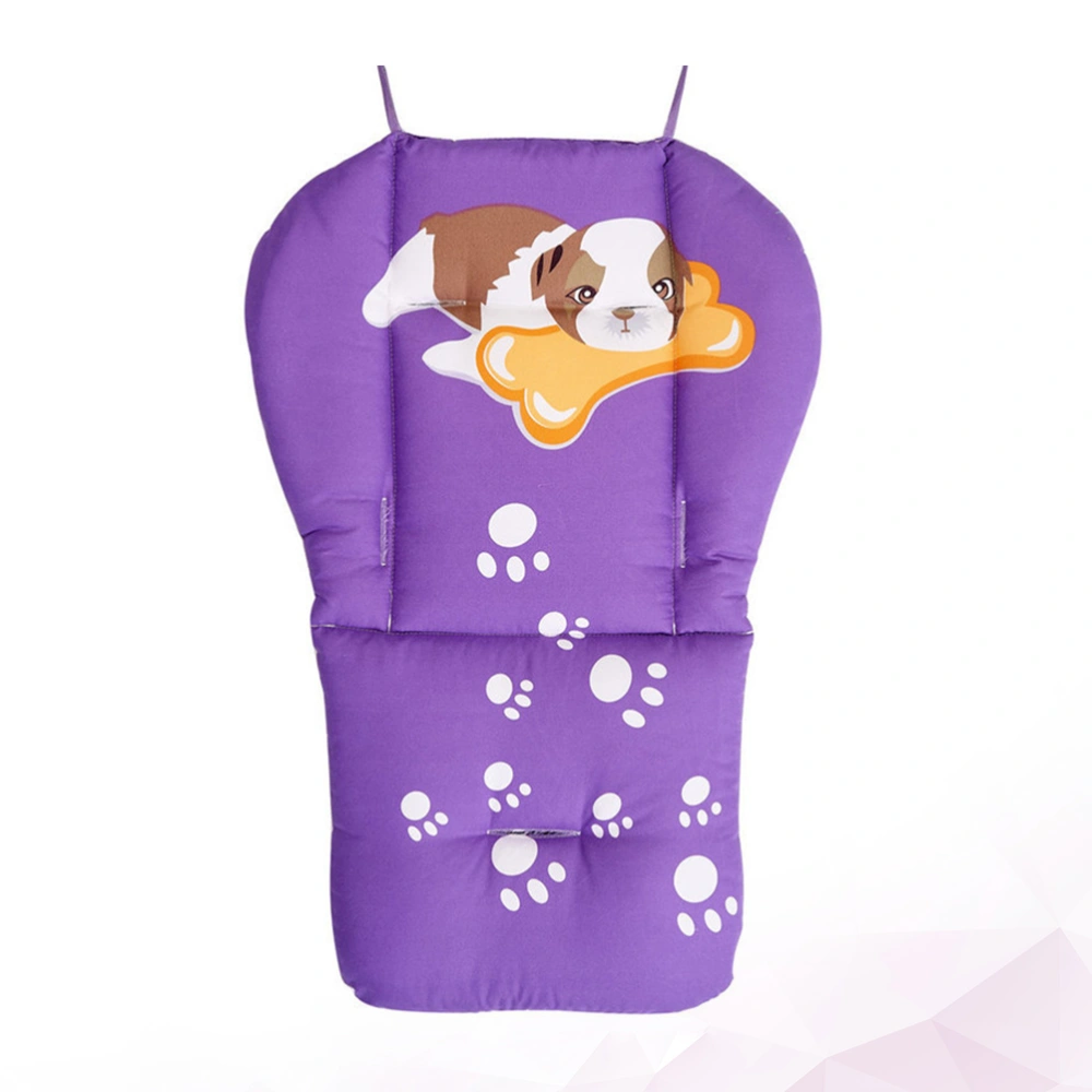 Baby Strollers Cushion Warm Thicken Chair Seat Cushion Safety Seat Pad Cartoon Baby Stroller Seat Liner(Purple Dog)