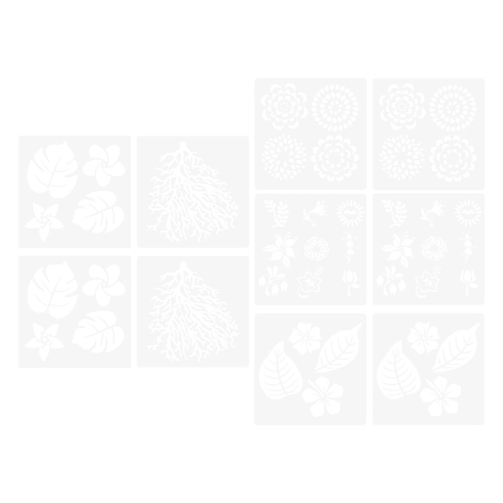 10pcs DIY Painting Templates Leaves and Flowers Scrapbook Stencil for Crafts