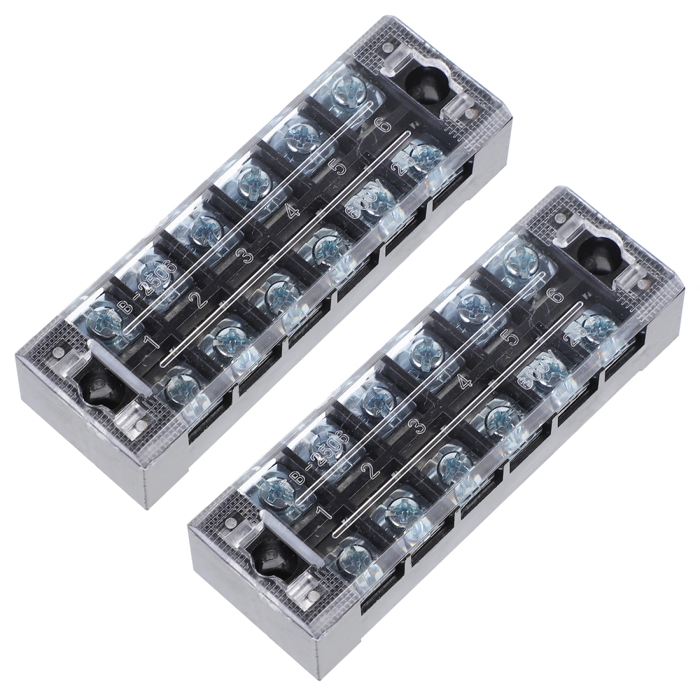 5pcs Practical Dual Row Screw Terminal Strips Insulated Terminal Blocks