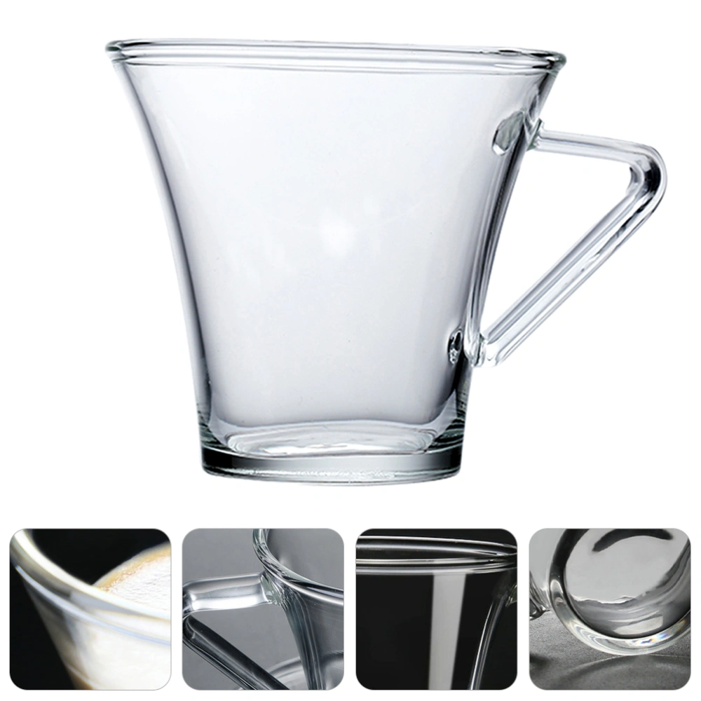 Transparent Espresso Cup Practical Water Mug Glass Coffee Cup with Handle