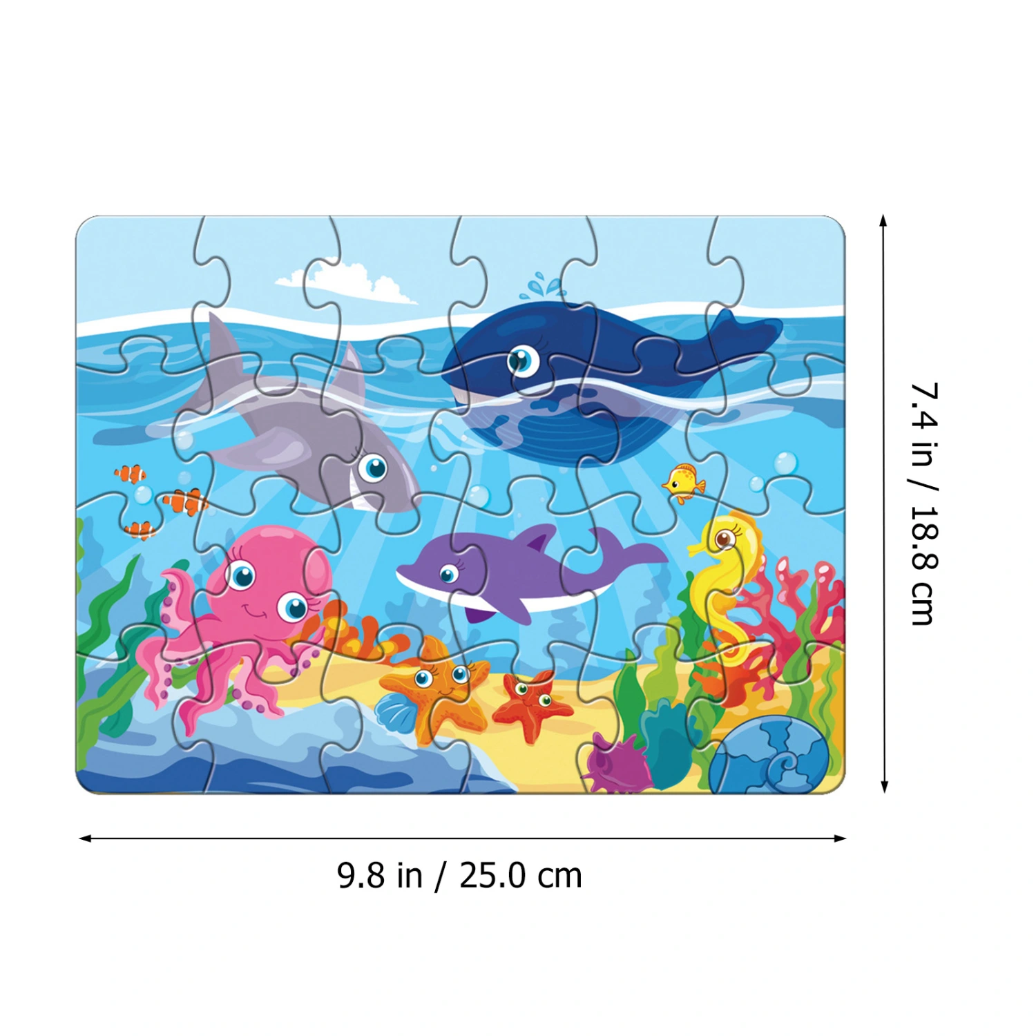 2 Sets Dinosaur Fish Puzzle Educational Preschool Jigsaw Toys Gifts for Children
