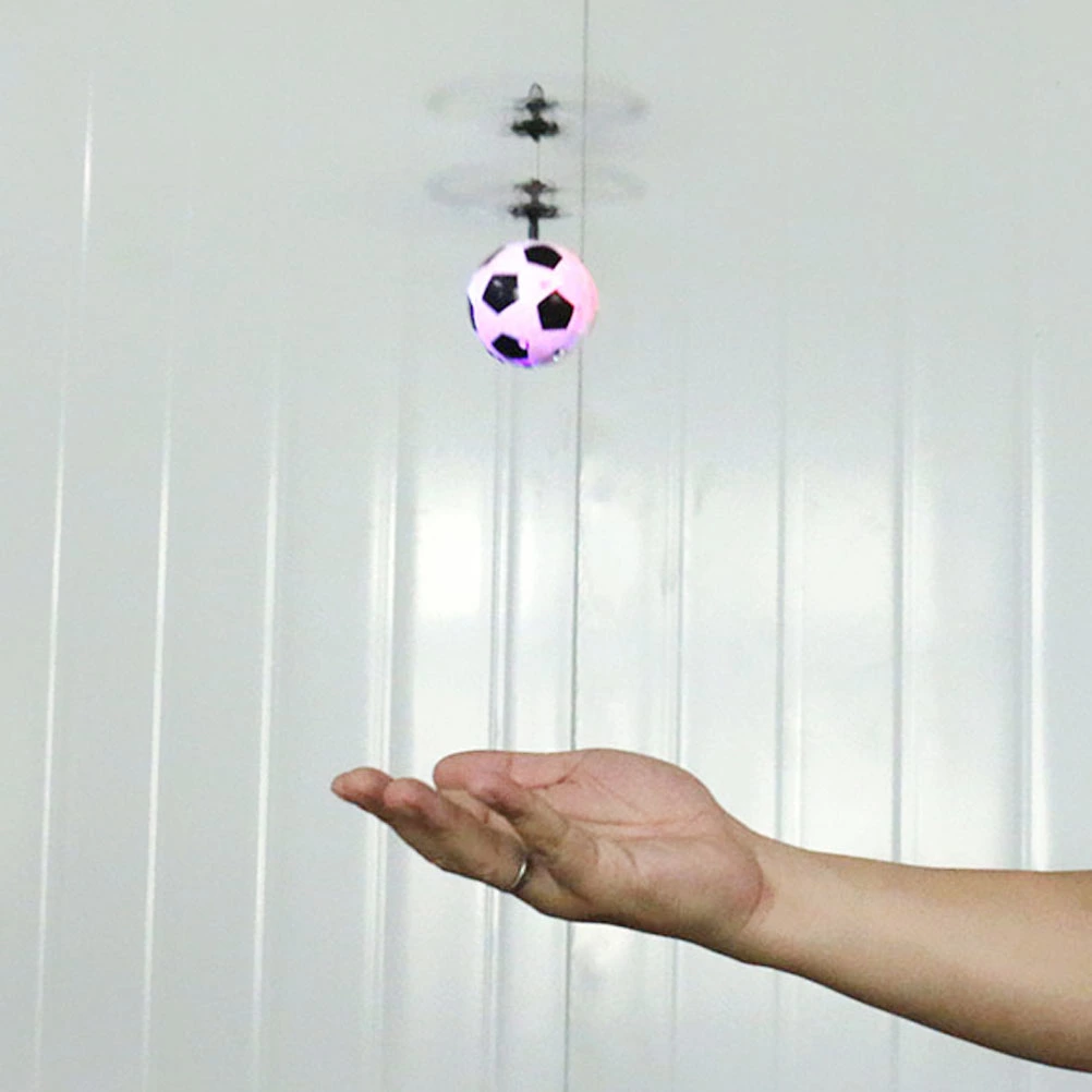 Flying Ball RC Infrared Induction Helicopter Ball Built-in Shinning Color Changing LED Lighting Without for Kids Children (Football)