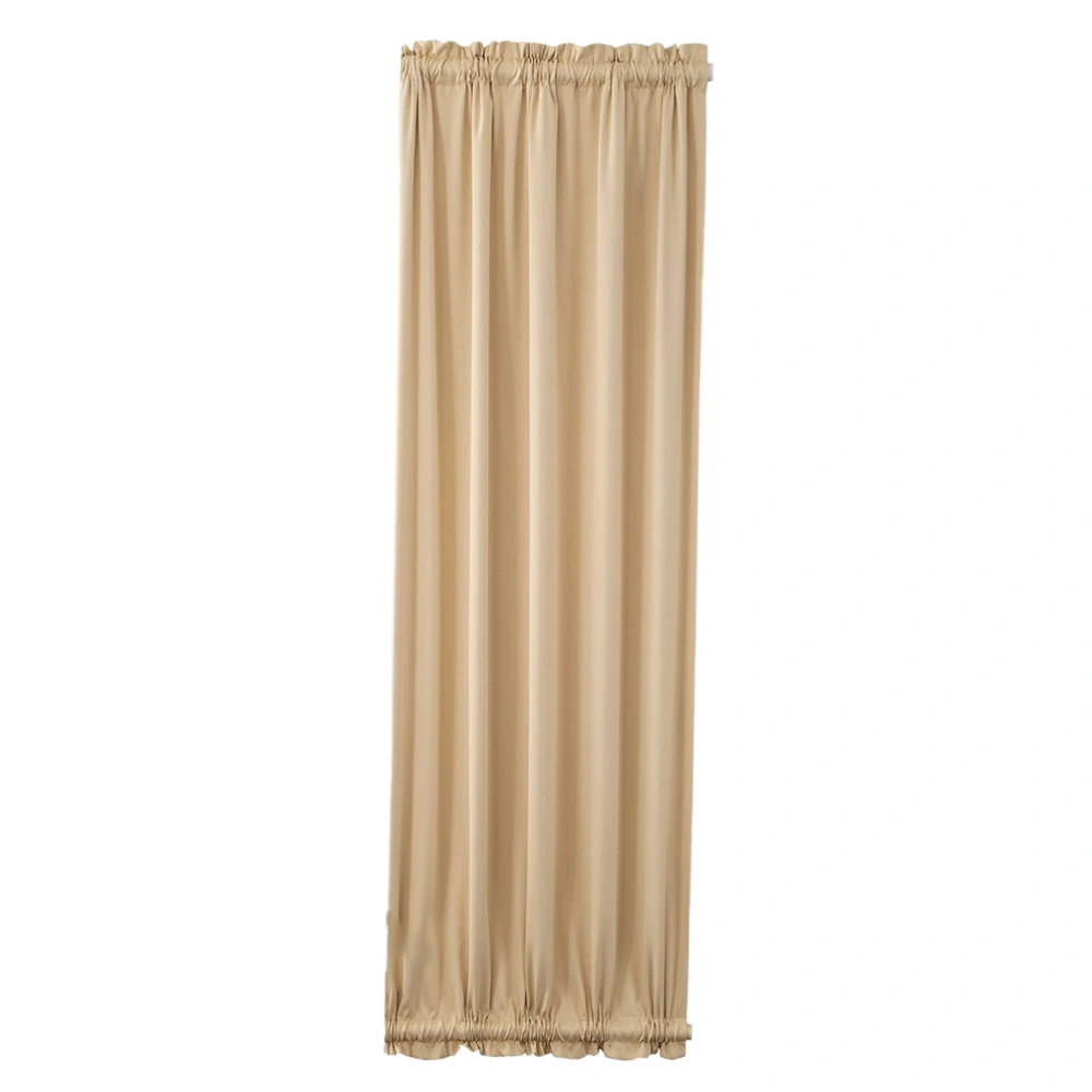 Solid Color Shade Cloth French Door Curtain Room Darkening Curtain Long French Door Panel Privacy Curtain (Beige)