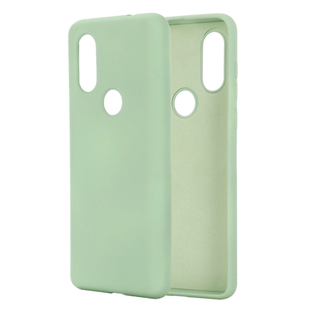 Liquid Silicone Phone Cover Full-cover Shockproof Phone Case Scratch-resistant Shatter-resistant Protective Shell Compatible for Motorola Moto One Vision/P50 (Green)