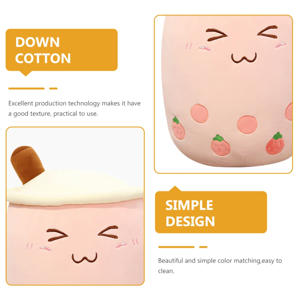 Simulation Milk Tea Cup Shape Throw Pillow Lovely Milk Tea Cup Doll Throw Pillow Toy