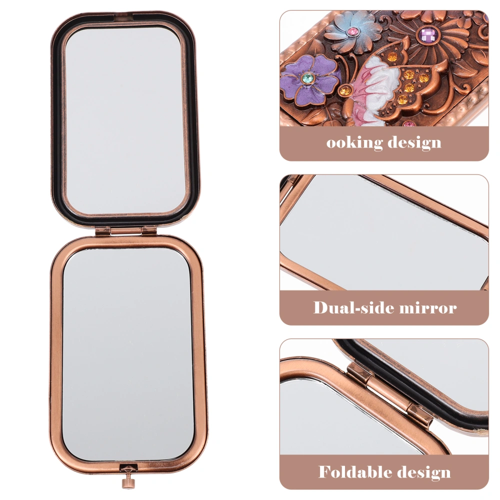 Foldable Makeup Mirror Creative Antique Mirror Small Double-sided Mirror