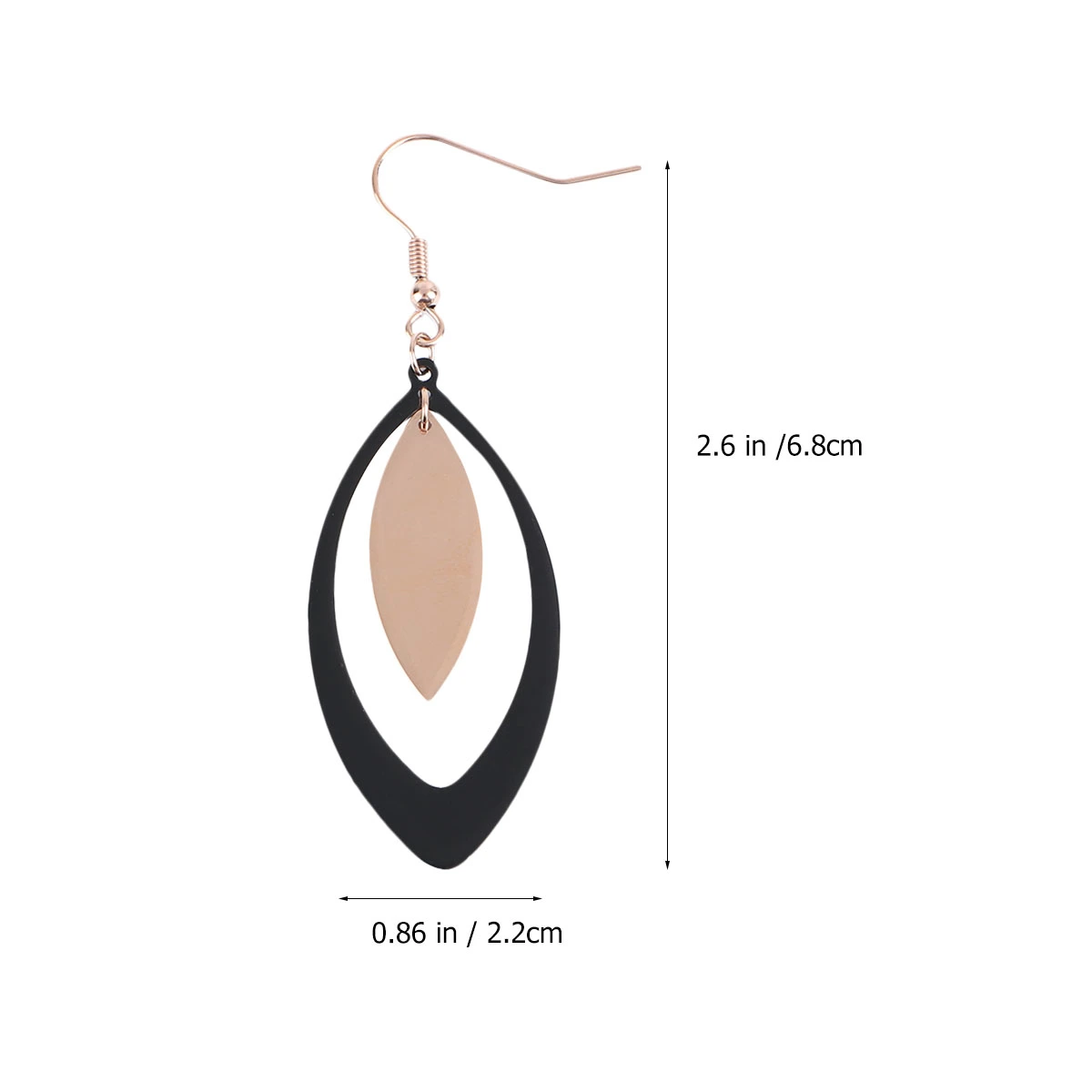 Titanium Steel Eardrop Fashion Hollow-out Leaf Earring Double Color Ear Jewelry Elegant Women Ear Ornament