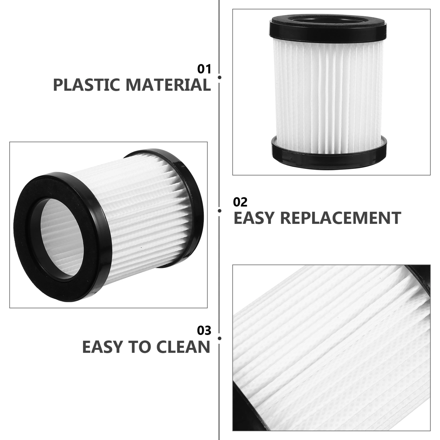 6 Pcs HPEA Vacuum Filter Dust Cup Compatible For Moosoo Cordless Vacuum Cleaner
