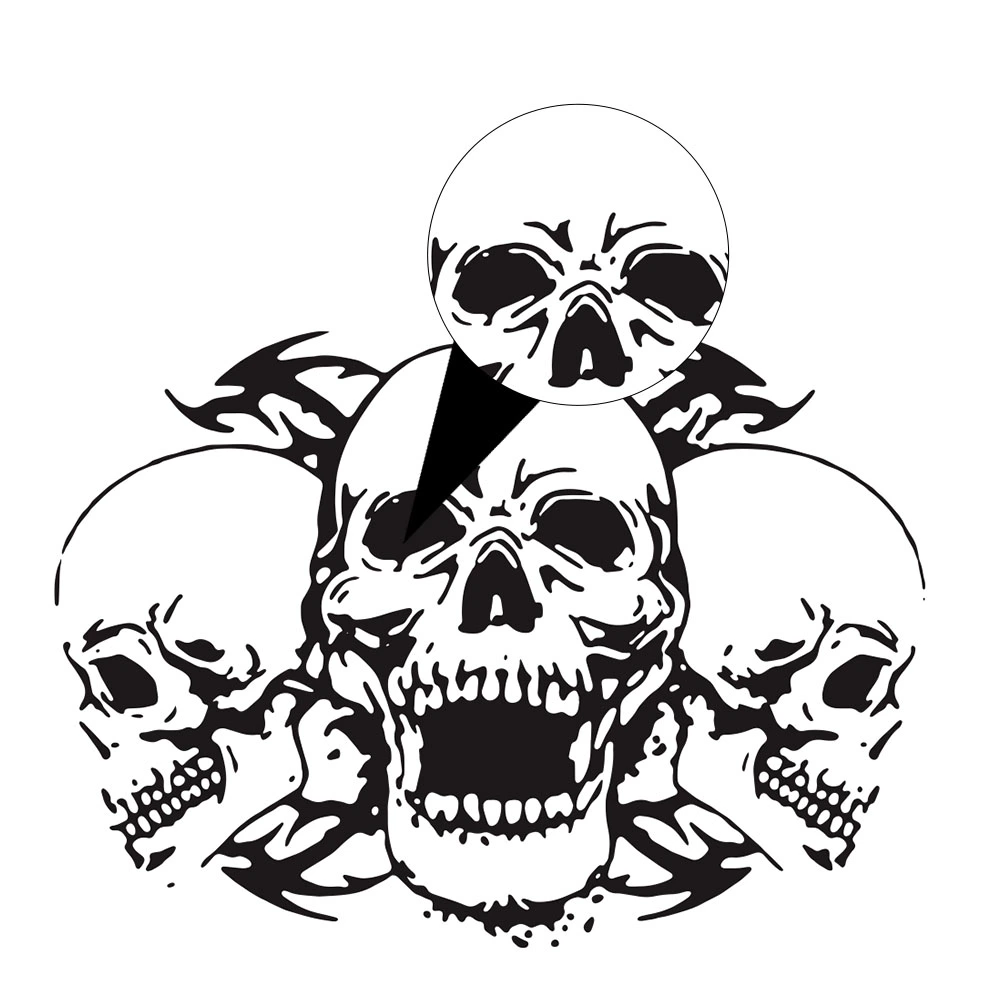Three Skulls Hood Sticker Decor Personality Car Decals Vehicle Decor Accessories