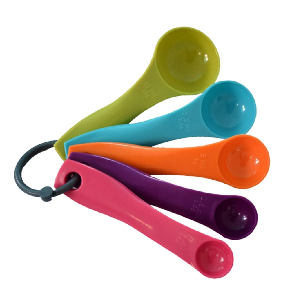 5pcs Measuring Spoon Kitchen Baking Weighing Tool Grams Spoon with Scale for Home Office Banquet (Random Color)