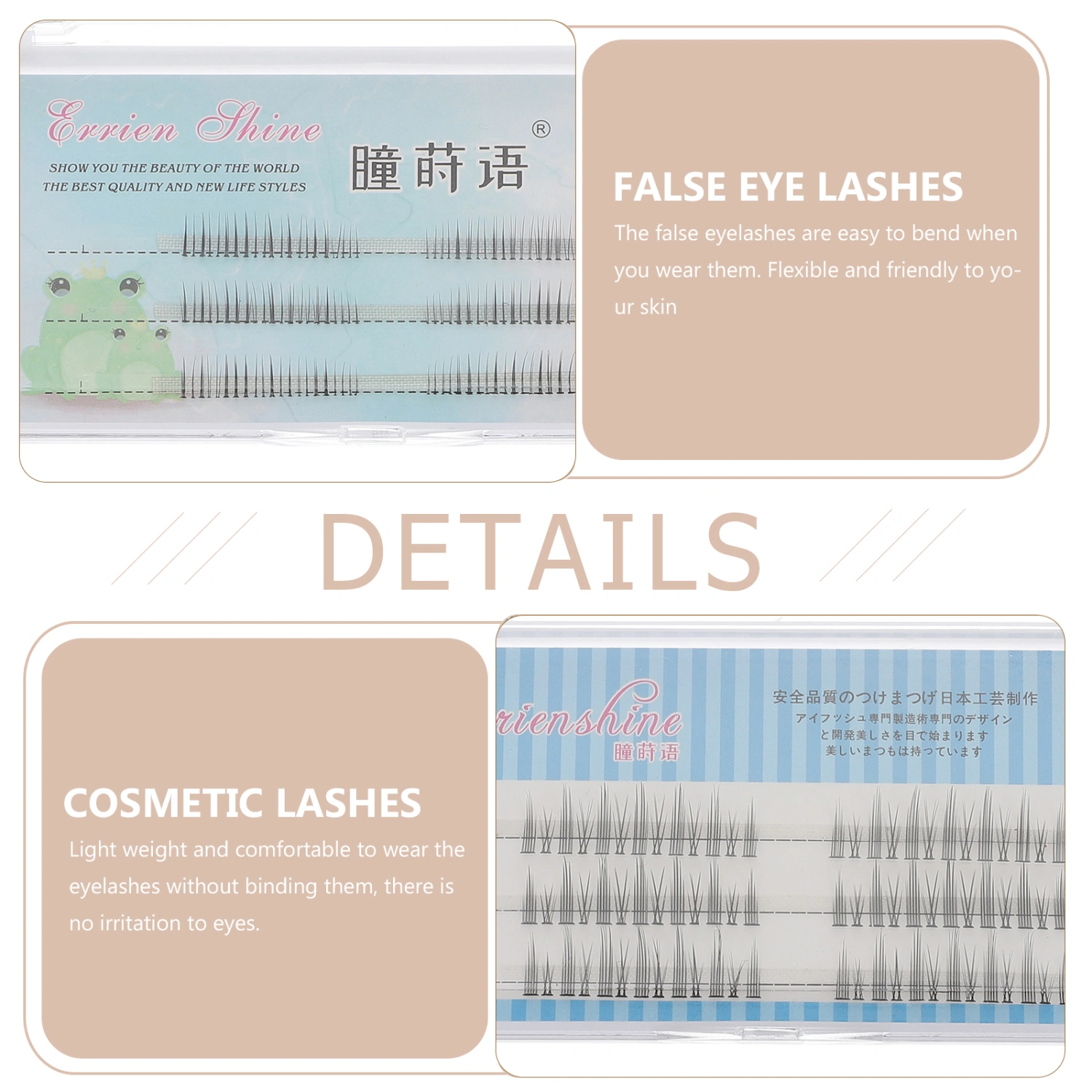 2 Sets False Eye Lashes Women Eyelash Extensions Fake Lashes Cosmetic Eye Lashes