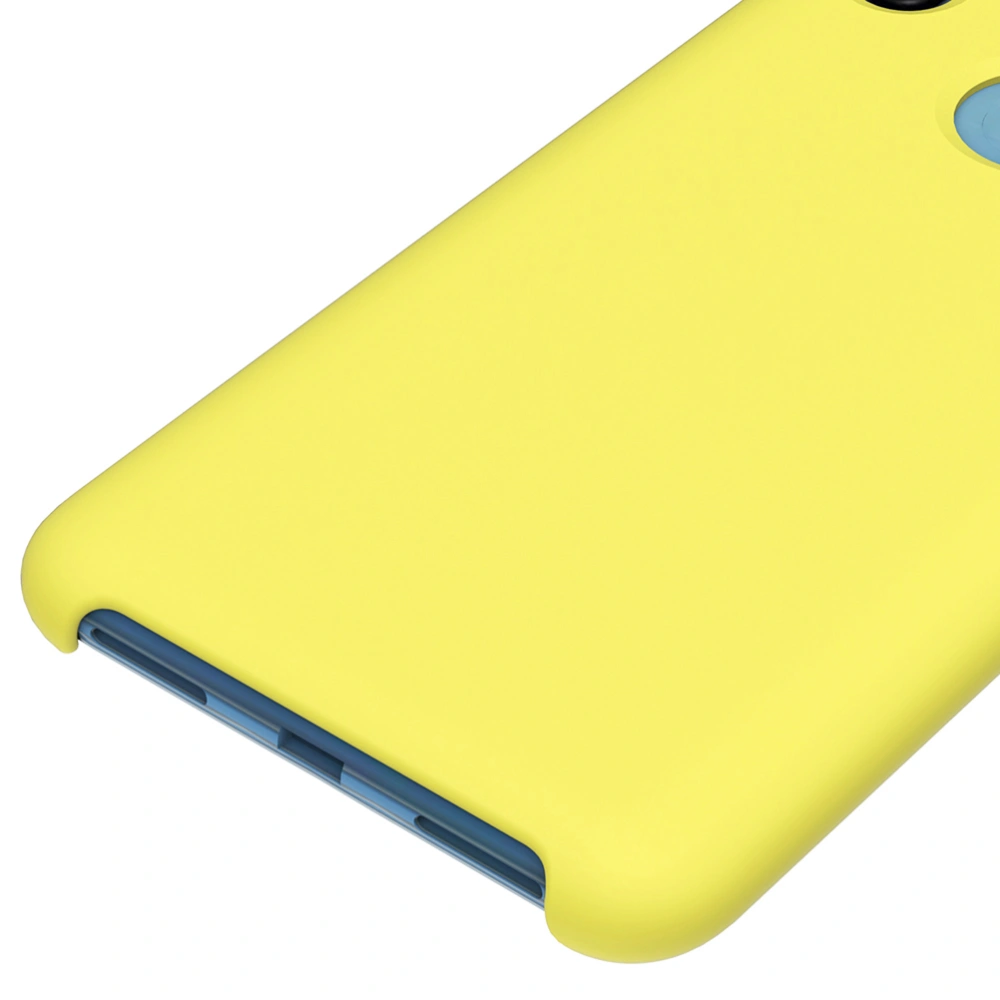 Protective Phone Case Solid Silicone Scrub Feeling Lining Scratch-resistant Anti-fingerprint Oil Proof Full Covered Phone Cover for Xiaomi Redmi Note 6 Pro(Yellow)