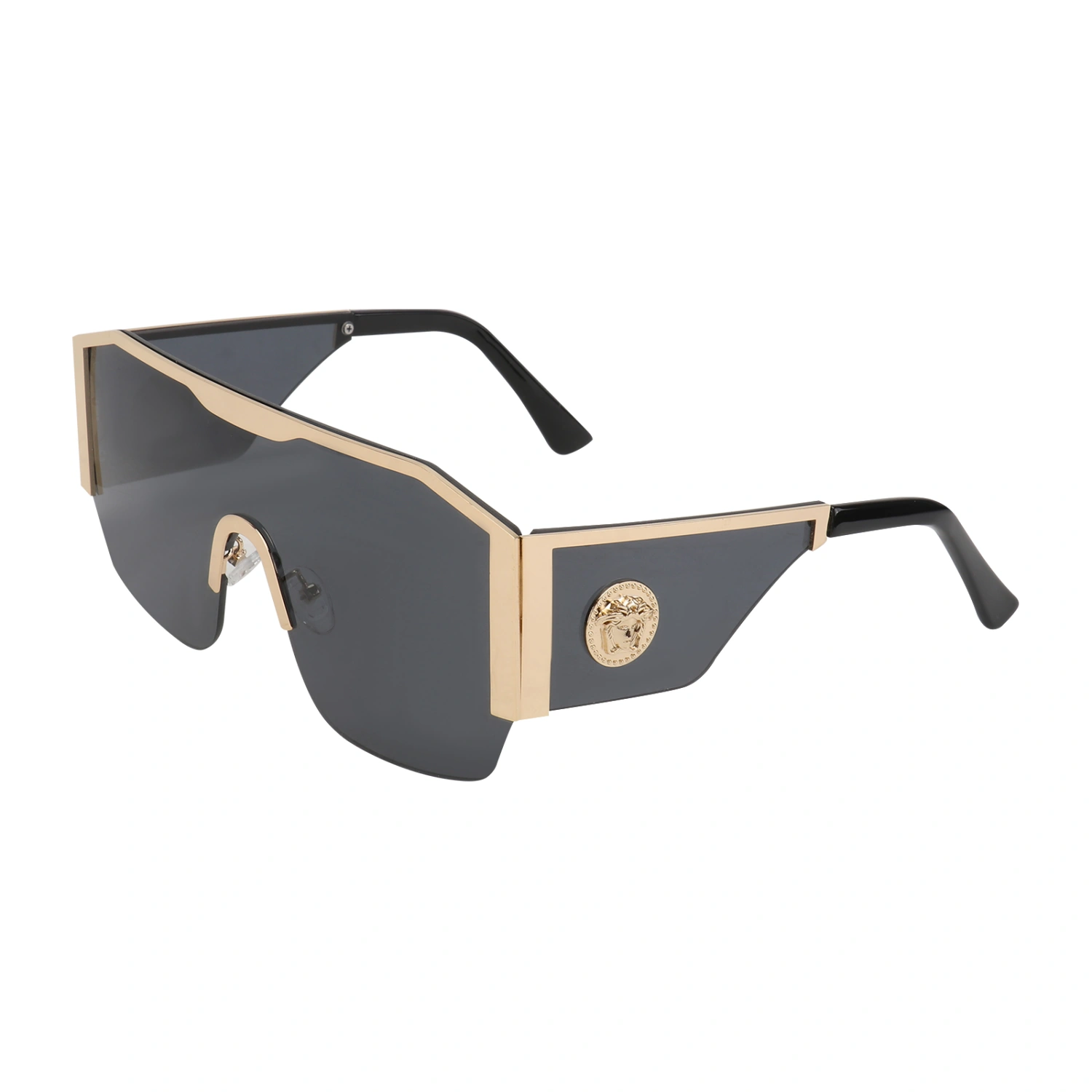 1 Pair of Conjoined Lenses Sunglasses Rimless Eyeglasses Male Eyewear Prop