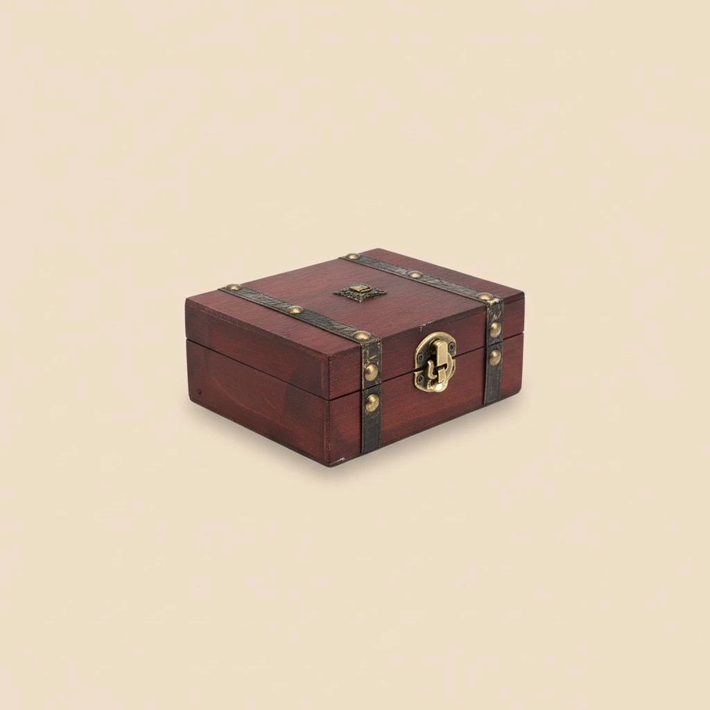 Wooden Vintage Lock Treasure Chest Jewellery Storage Box Case Organizer