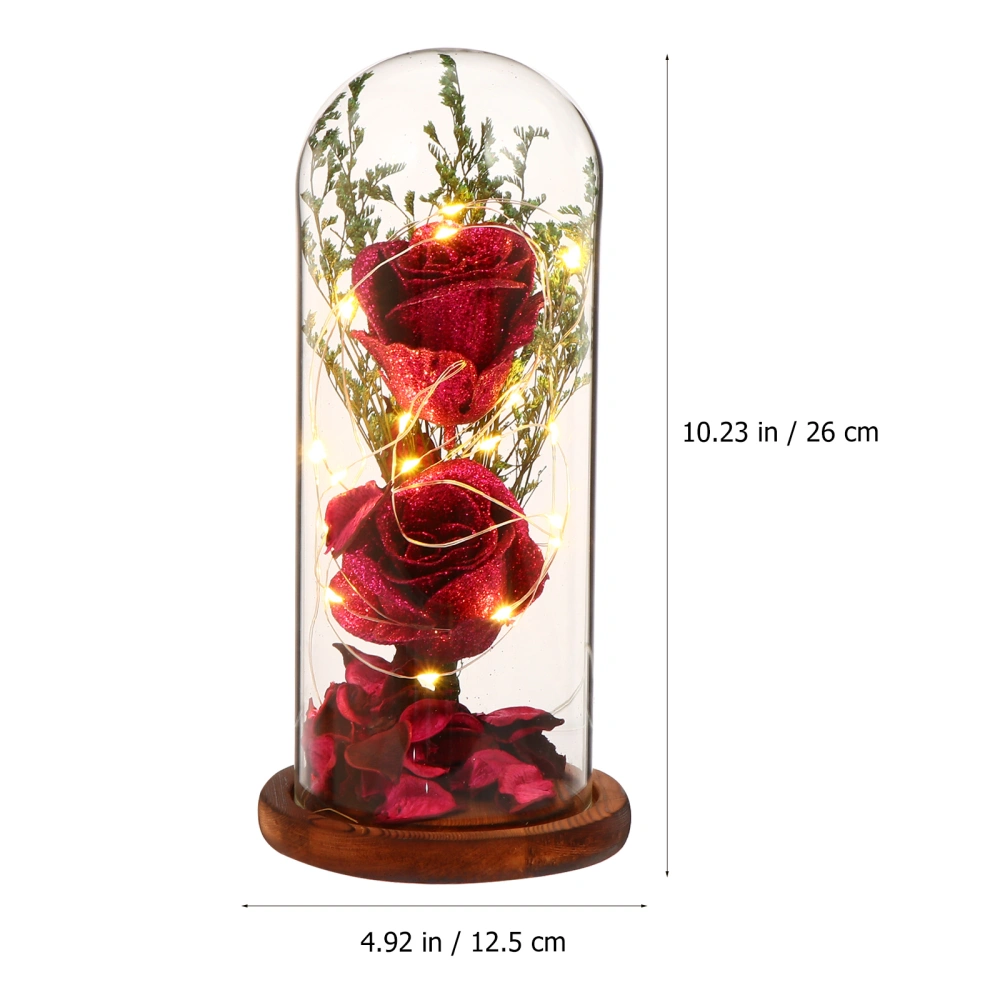 Rose LED Light Sequined Rose Ornament LED Desktop Adornment Valentine's Day Gift