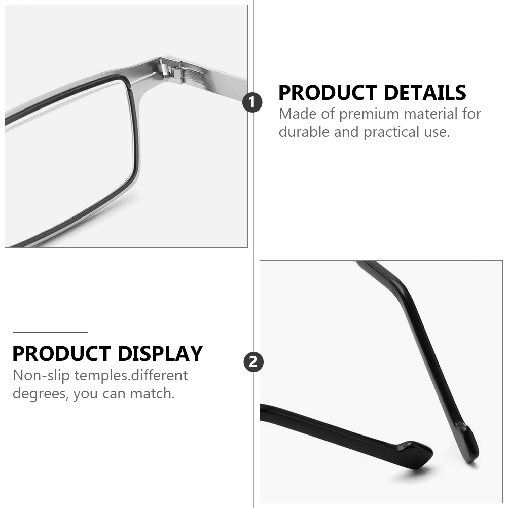 1 Pair Compact Folding Reading Glasses with Blue Light Blocking Function (+1)
