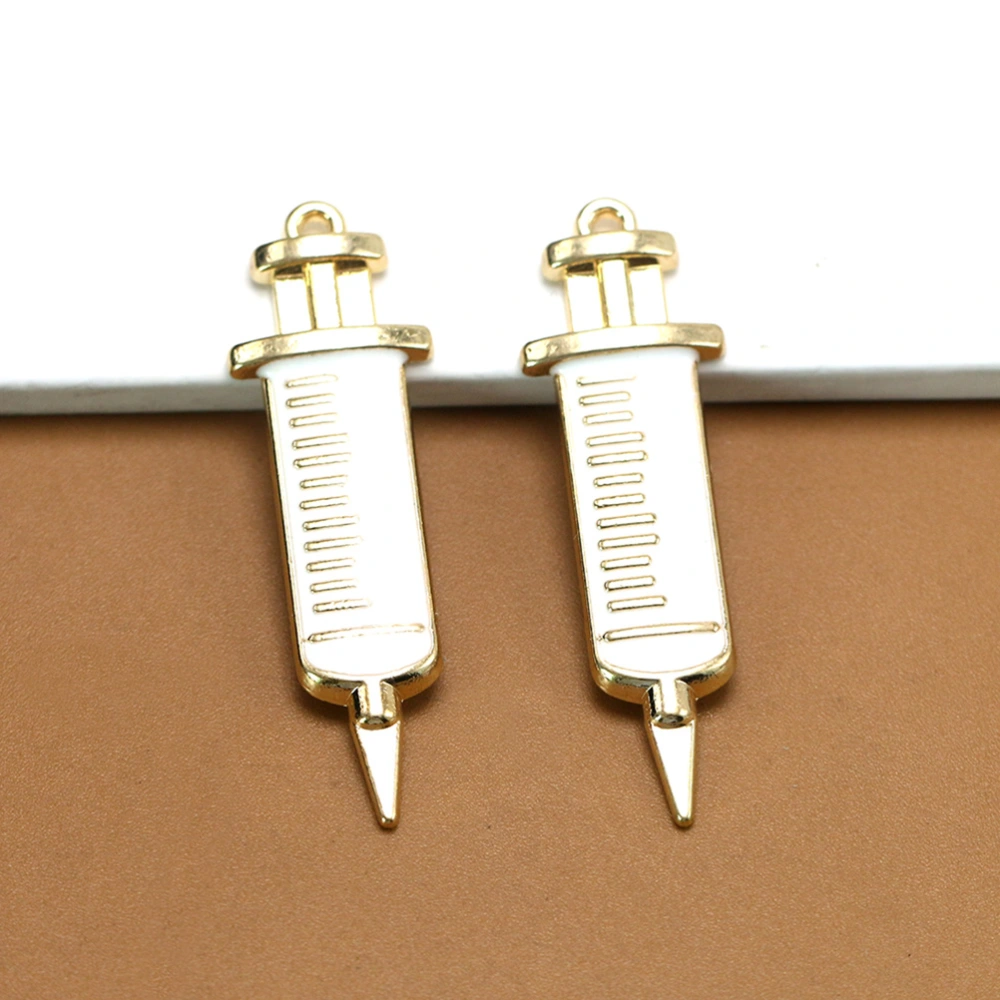 10pcs Alloy Injection  Pendants Fashion Charms Jewelry Making Accessory for Earrings Necklace (White)