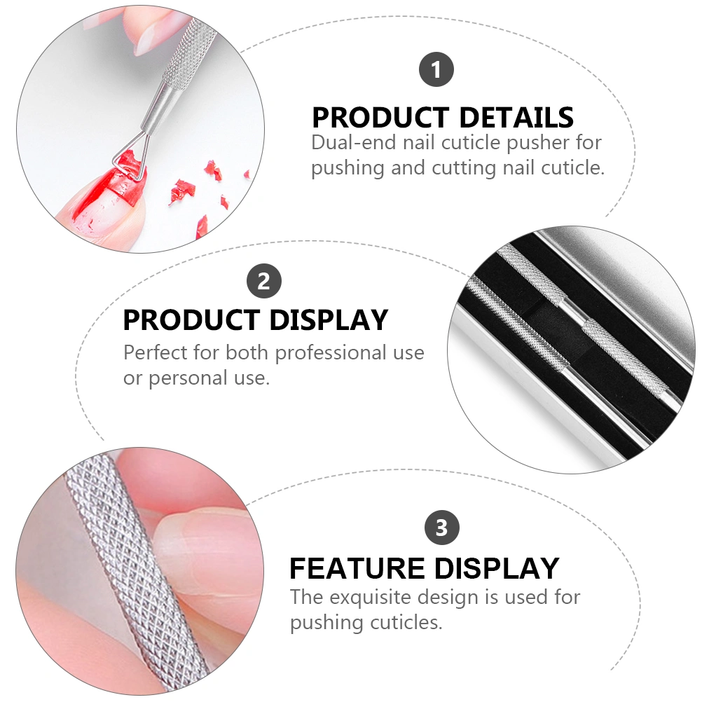 1 Set Nail Cuticle Remover Stainless Steel Nail Cuticle Pusher Manicure Tools