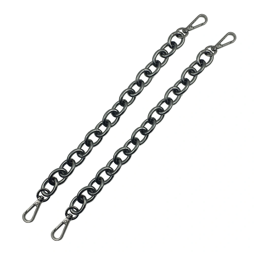 2pcs 30cm Replacement Iron Chain Antique DIY Bag Strap Accessories Handle Accessories For Handbag Luggage (Black)