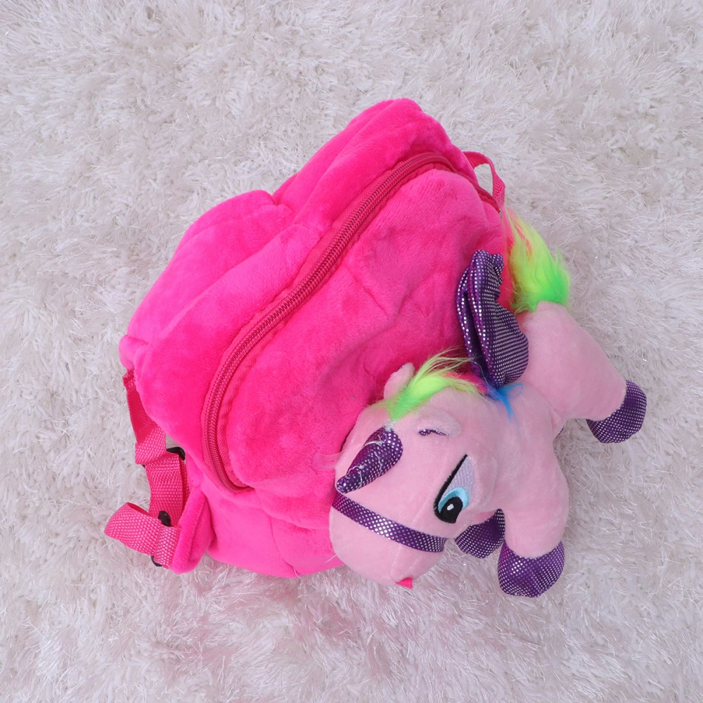 Kids Unicorn Backpack Cartoon Plush Unicorn School Bag Baby Kids Backpack Portable Lightweight Girls Bookbag (Pink)