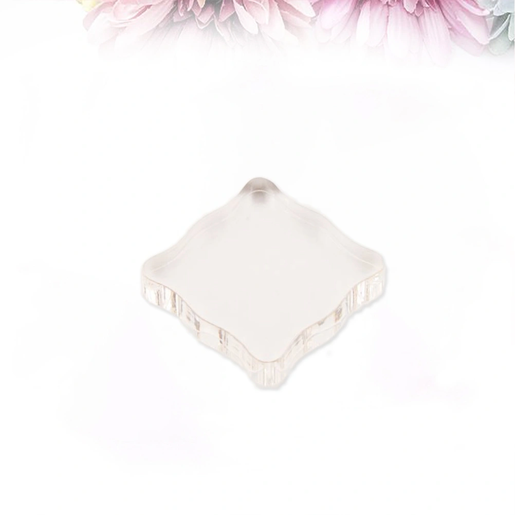 Acrylic Stamping Block Acrylic Clear Rubber Stamping Tools for Stamp Craft Easy Handle Square Shape Clear Fun Pad for Scrapbooking Crafts Making(5*5cm)
