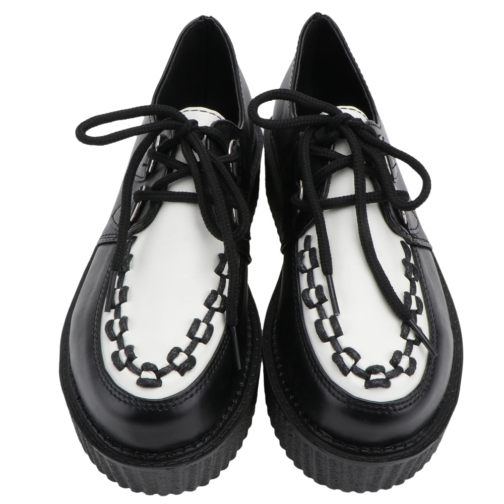 1 Pair Japanese- Style Shoes Lovely Footwear Round-toe Leather Shoes for Girl