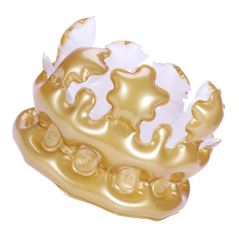 2Pcs Inflatable Crown Novelty Inflatable Blow up Toy Party Favor Decoration Supplies Kids Gift(Golden)