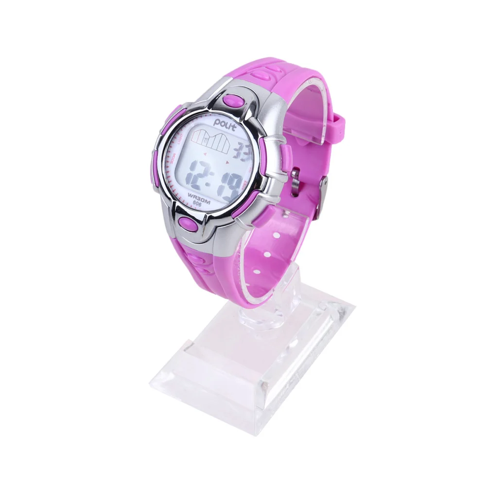 Children Digital Watches Luminous Alarm Waterproof Multifunctional LED Student Electronic Watch (Violet)