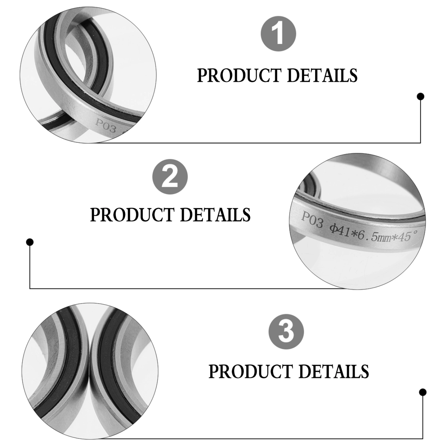 2pcs Bike Bearings Steel Bicycles Headset Sealed Ring Bearing Parts Replacement
