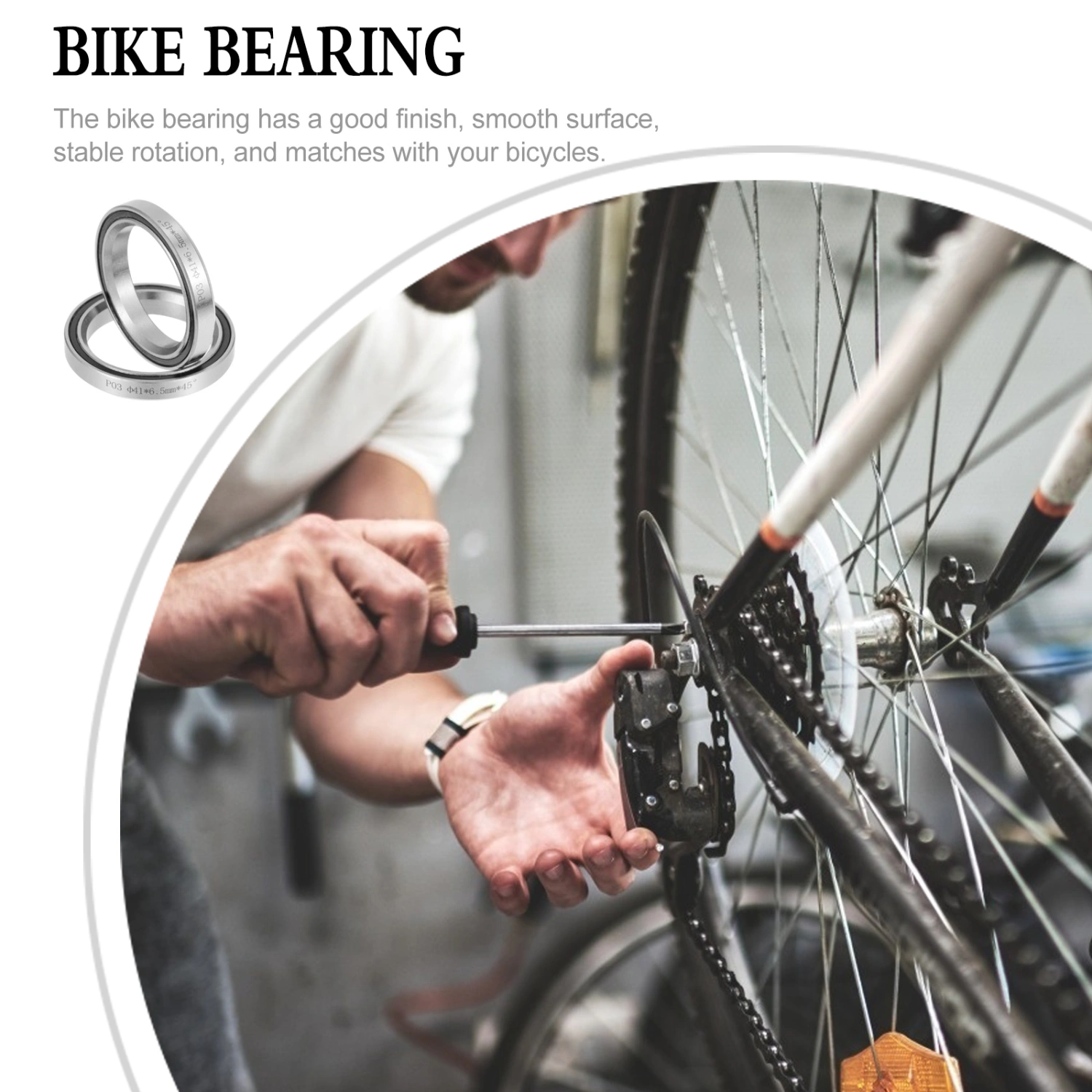 2pcs Bike Bearings Steel Bicycles Headset Sealed Ring Bearing Parts Replacement