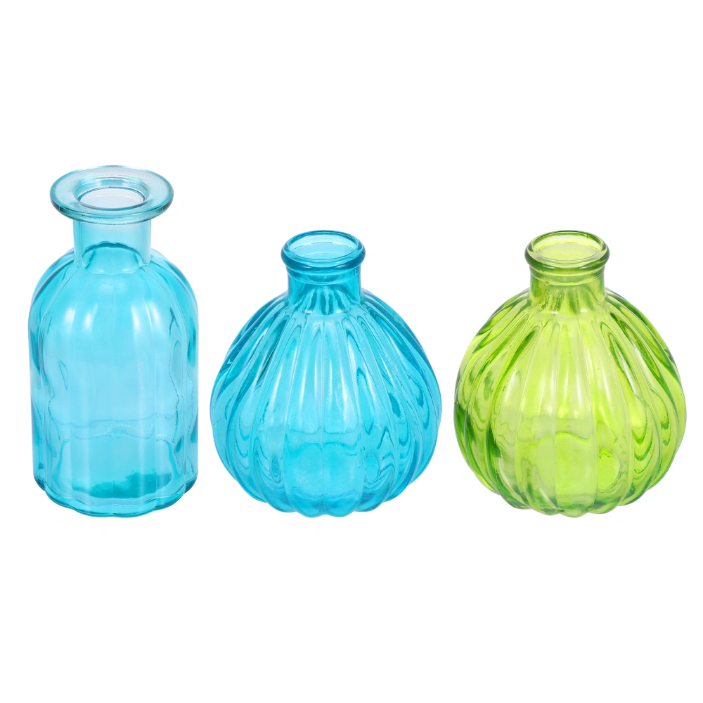 3Pcs Simple Style Glass Flower Vase Flower Arrangement Container (Mixed Style)