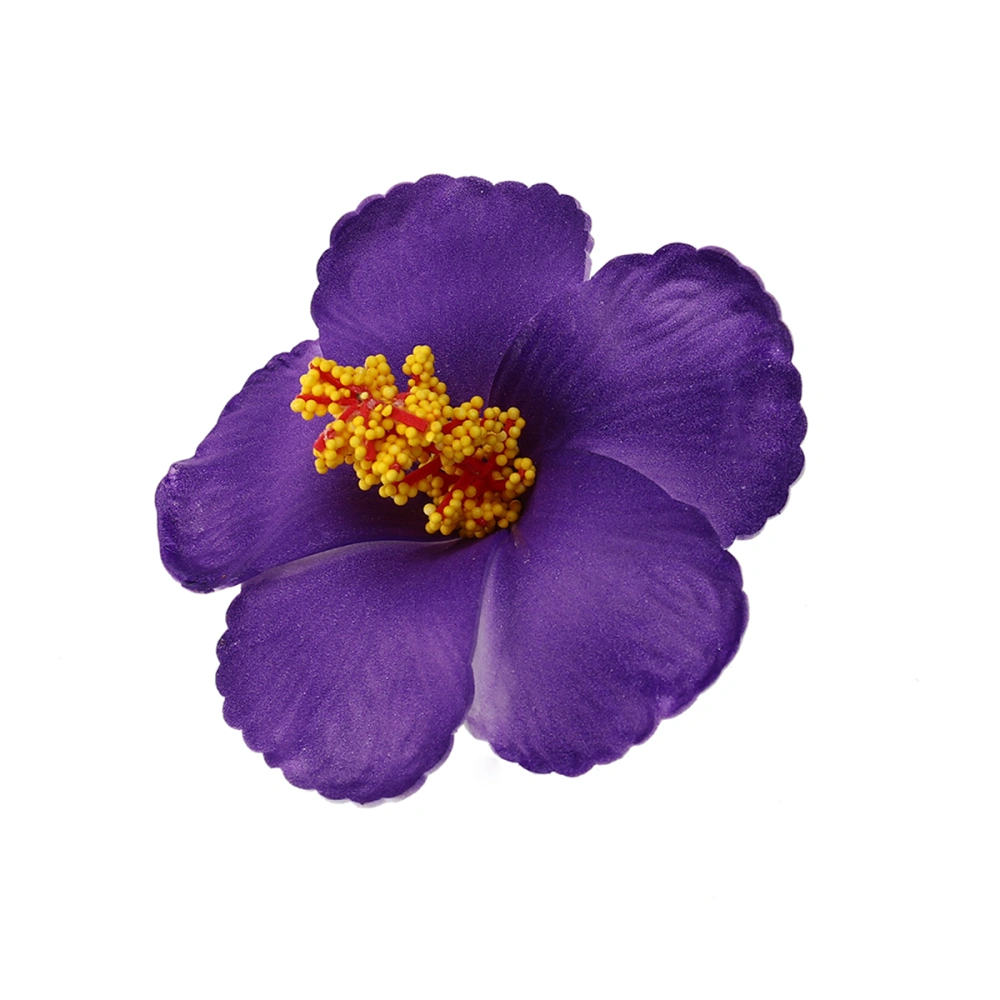 1 Pc Hibiscus Flowers Hawaiian Flowers Artificial Flowers for Tabletop Decoration Party Favors Supplies (Purple)