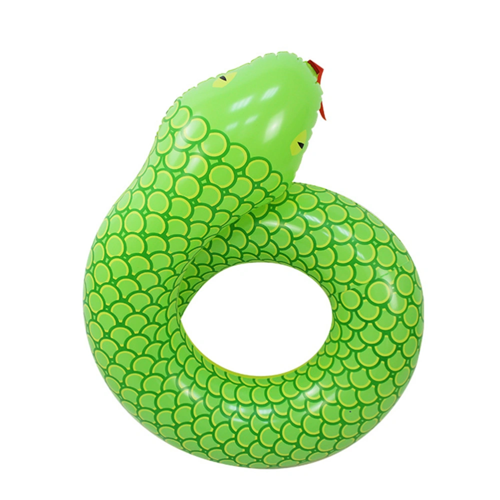 Kids Snake Swim Ring Lifelike Inflatable Ring Fun Kids Adults Snake Shape Swim Tube Summer Beach Outdoor Swimming Pool Toy (Green)