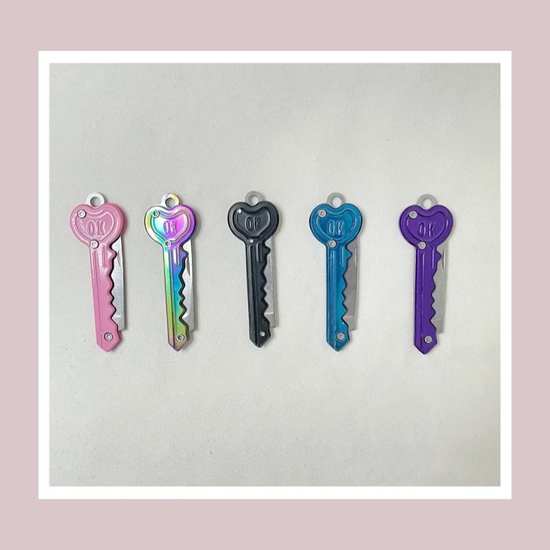 BGS 5PCS Heart Portable Keychain Key Knife