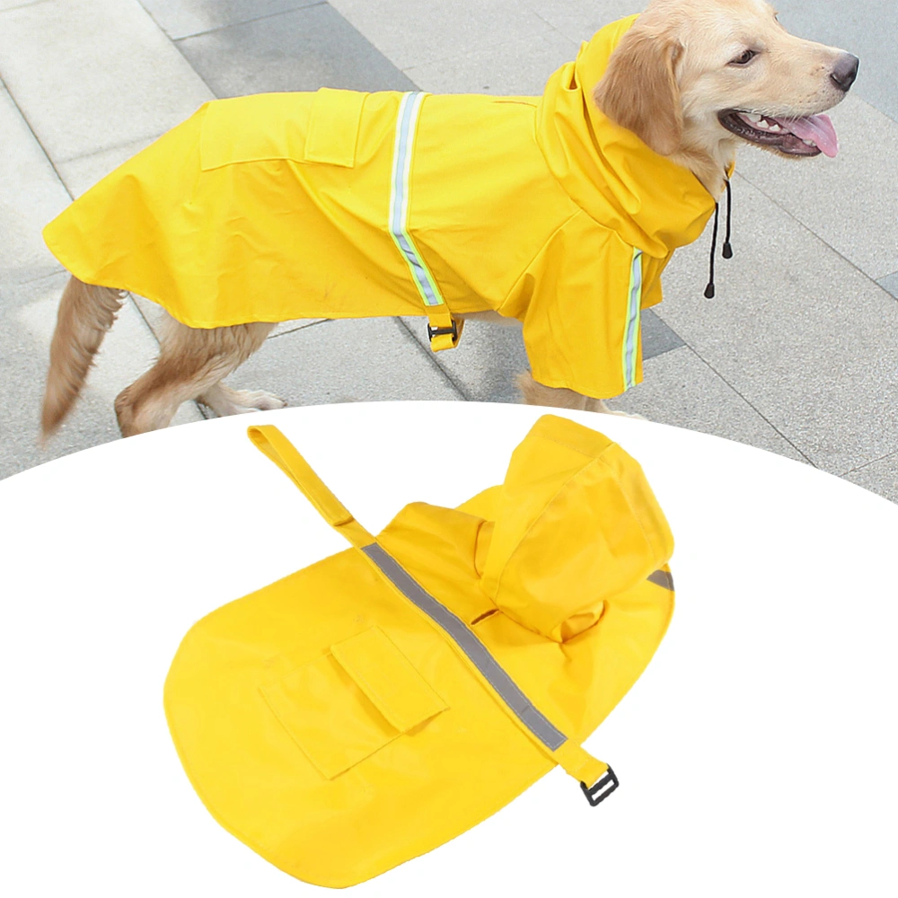 Dog Raincoat with Reflective Stripe Rain Hoodie Reflective Rain Slicker Dog Rain for Dog and Puppy Size 2XL (Yellow)