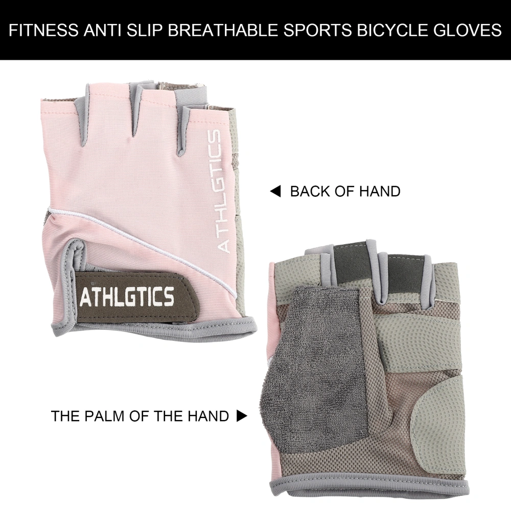 1 Pair Half Finger Anti-Slip Gloves Bike Gloves Breathable Fitness Gloves