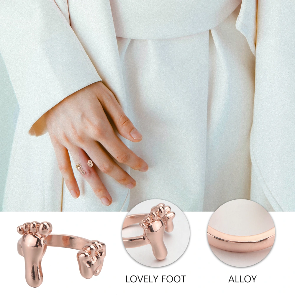 1pc Exquisite Footed Shaped Ring Elegant Finger Ring Fashion Finger Jewelry