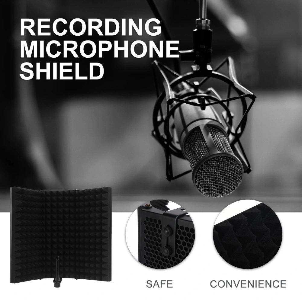 Microphone Isolation Shield Foldable Filter Recording Studio Equipment