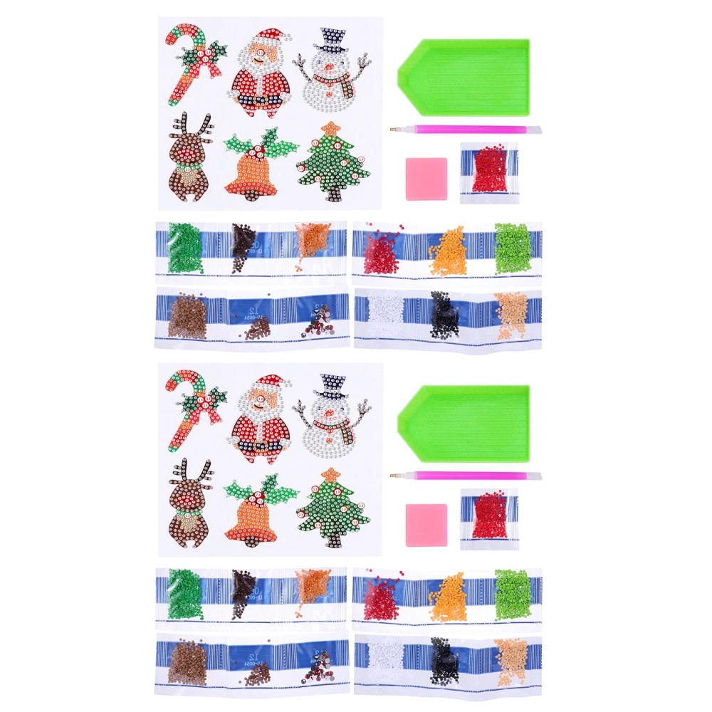 1 Set 5D Bead Painting Stickers Kits Christmas DIY Art Craft Santa  Stickers