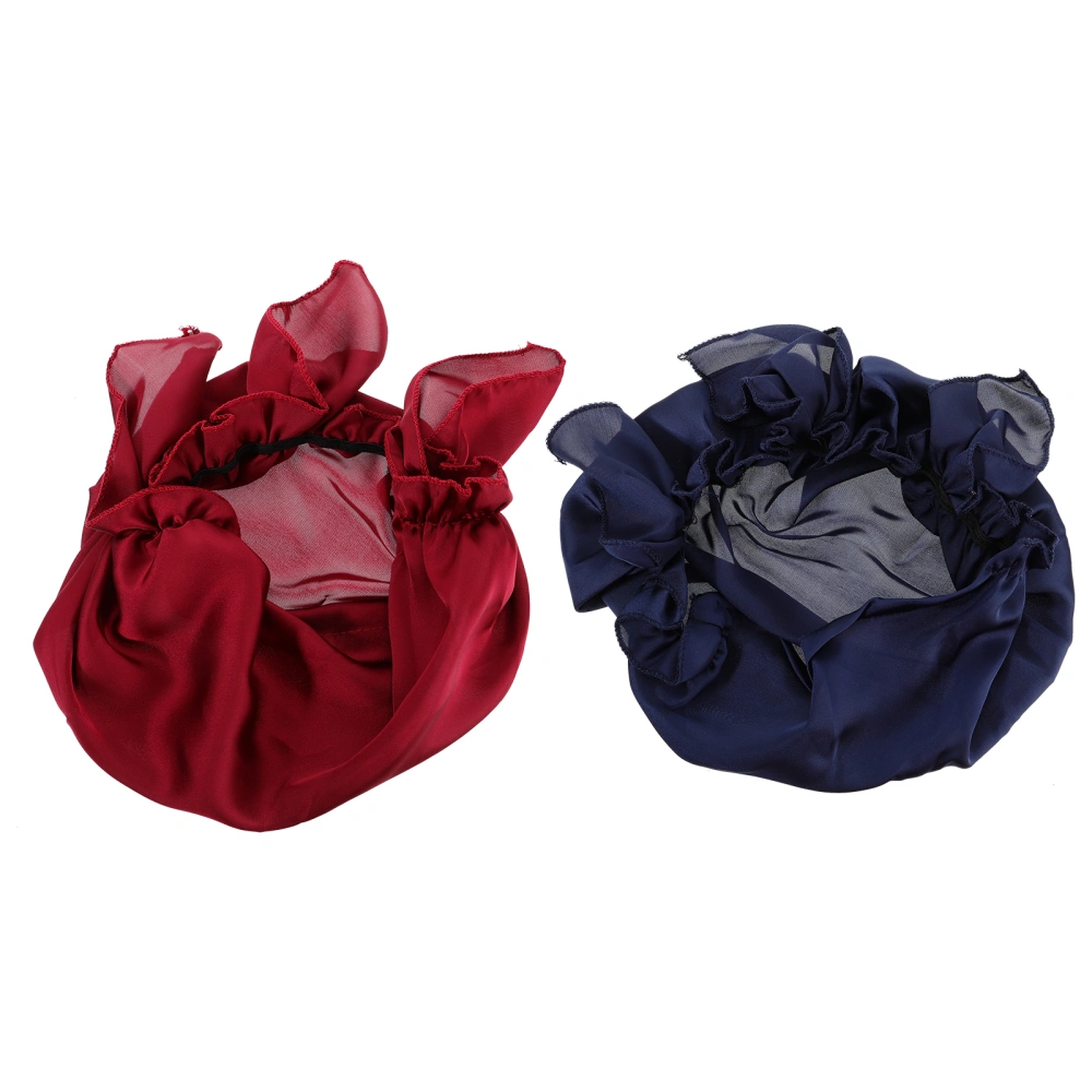 2pcs Adult Night Sleep Caps Satin Elastic Sleeping Hat for Sleep Supplies