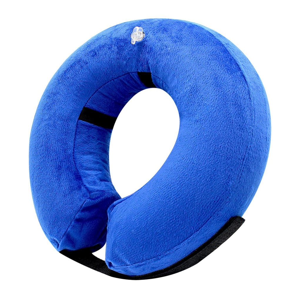 Inflatable Pet Supplies Cat Dog Recovery Wound Healing Protective Collar Anti-bite PVC Comfortable Collar - Size XL (Blue)